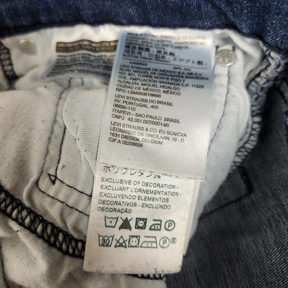 Levis 502 Slim Taper Jeans Men 32x32 Blue Dark Wash Denim Faded Whiskers Utility